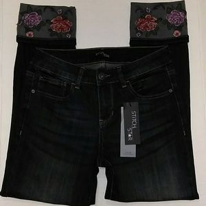 stitch star mid rise skinny